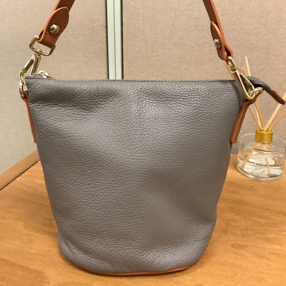 Valentina pebble leather bucket purse